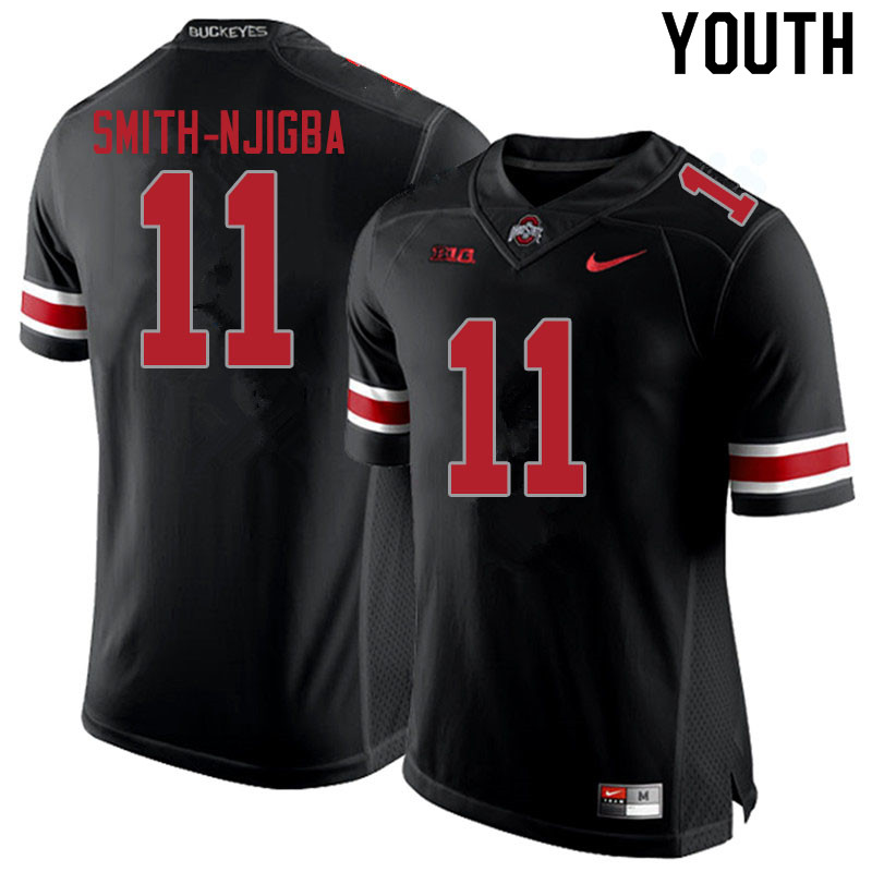 Ohio State Buckeyes Jaxon Smith-Njigba Youth #11 Blackout Authentic Stitched College Football Jersey